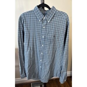 Ralph Lauren Long Sleeve Button Shirt RN 41381 Blue Plaid X-Large